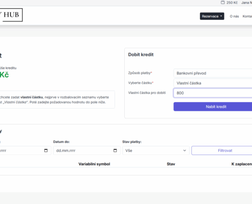 Pokud chcete více hodin, dobijete si kredit – zvolíte částku, zaplatíte pohodlně přes QR kód.